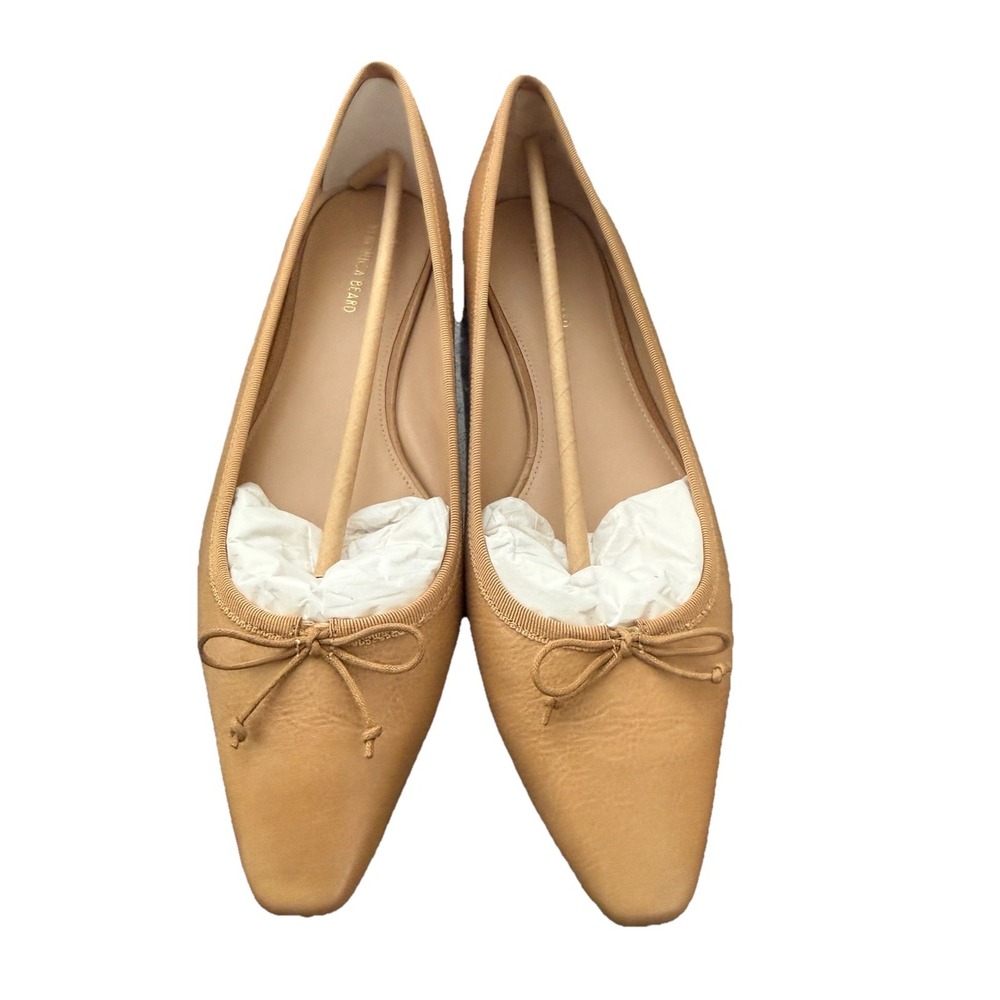 VERONICA BEARD Catherine Natural Leather Ballet Flat Womens 9 Medium Minimalist - Picture 8 of 12